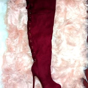Over the knee heel boots
